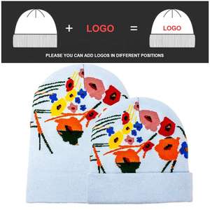 Bonnet en laine unisexe personnalisé avec logo, motif bébé mignon, bonnet tricoté d'hiver pour enfants, accessoires d'hiver en acrylique jacquard - Product Image 4