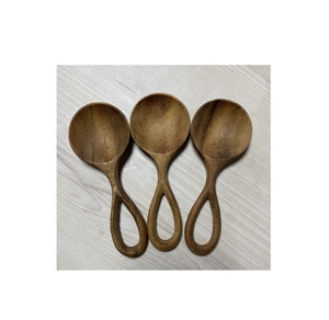 Cuchara de madera artesanía clásica, material: madera de haya; uso: agitación diaria, servir sopa y arroz; origen: Vietnam, a granel - Product Image 3