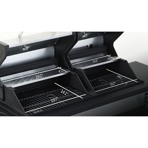 <b>3</b>-<b>Burner</b> Propane Gas <b>BBQ</b> Grill Side <b>Burner</b> Combined Charcoal Grill 37230BTU Output Enameled Cast Iron Cooking <b>BBQ</b> Grill Grill - Product Image 4