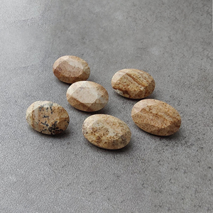 Pierre précieuse calibrée en forme ovale à facettes AAA+ Biscuit Jasper, pour la fabrication de bijoux, toutes tailles disponibles - Product Image 3