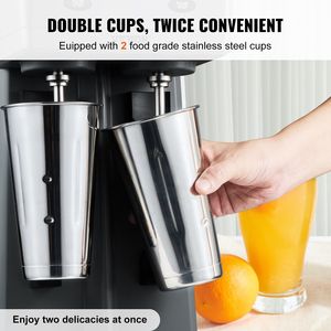 375W X 2 820ml Stainless Steel Cups Commercial Double-Headed Electric <b>Milkshake</b> <b>Machine</b> LED Intelligent Microswitch Drink - Product Image 3
