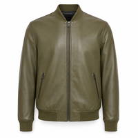Veste d'hiver en cuir véritable pour homme, style motard, avec logo frontal, vêtement d'extérieur tendance, vente en gros, fournisseur OEM