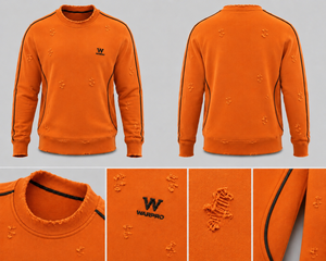เสื้อสเวตเชิ้ตคอกลมสีส้มสำหรับผู้ชาย Warpro ทรงปกติ ผ้าถัก สวมใส่สบายๆ สำหรับฤดูใบไม้ร่วง - Product Image 5