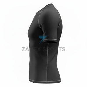 T-shirt de compression à manches courtes pour homme MMA Rash Guard ZABEX SPORTS, haut de sport extensible pour l'entraînement, Spandex/Polyester - Product Image 3