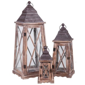 Farol de Madera Decorativo para Entrada, Repisa de Chimenea, Decoración del Hogar, Recepción de Bodas y Decoración de Mesa Festiva - Product Image 4