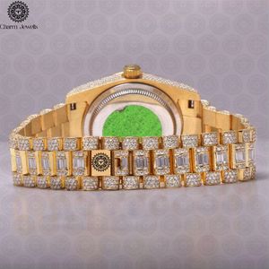 Montre mécanique de luxe pour homme en acier inoxydable Charm Jewells, boîtier analogique 40 mm, cadran 20 mm, bracelet à bouton poussoir, fermoir caché, 10 bars - Product Image 6