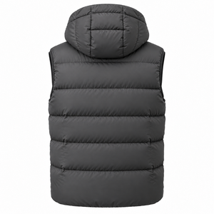 Chaleco Acolchado para Hombre con Capucha y Cuello Alto, Ecológico, Transpirable, Sin Mangas, Chaqueta de Invierno, Resistente al Viento, Relleno de Algodón - Product Image 2