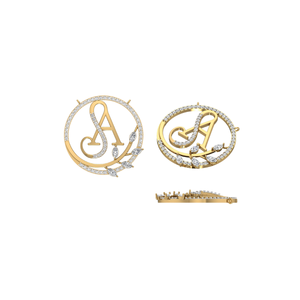 Pendentif en or massif 18 carats et 14 carats de luxe avec diamants certifiés naturels, bijoux romantiques pour mariage - Product Image 1