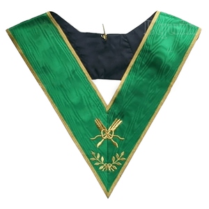 Collier de secrétaire en soie naturelle Cerneau Rite, brodé à la machine, pour la Franc-Maçonnerie, collier cérémoniel de Loge Bleue - Product Image 3