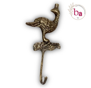 Ba Vintage Retro <b>Rustic</b> Antique Metal Peacock Wall Hook Handmade Animal Design Coat Hanger Single Hook Decorative Home Accessory - Product Image 2