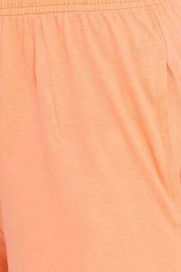 Shorts de Algodón Tejido de Cintura Alta Color Naranja para Mujer, con Bolsillos, Casuales, Transpirables, Corte Regular - Product Image 5