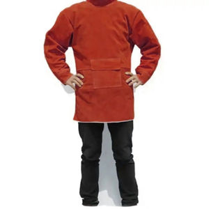 Nouvelle cape de soudage en cuir de vachette fendu, résistante au feu et aux radiations, niveau A, avec manches de protection. - Product Image 2