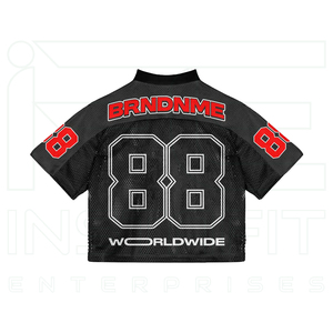 เสื้อยืดทรงบ็อกซี่สไตล์สตรีทแวร์ ลายซับลิเมชั่น ปักลายทักเกิลทวิลล์ ดีไซน์แฟชั่น เสื้อเจอร์ซีย์ฟุตบอลตาข่าย ผู้ชาย สไตล์วินเทจยุค 90 - Product Image 2