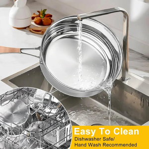 Juego de Woks Resistentes con Asas de Agarre Cómodo, Forma Redonda Profunda, Distribución Uniforme del Calor, Superficie de Cocción Duradera - Product Image 6