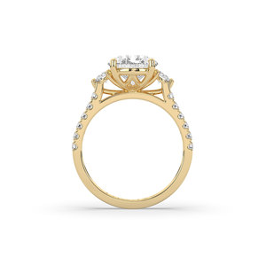 Bague de luxe pour femme en or massif 14 carats avec diamant de laboratoire taille poire de 3,46 carats, style unique et léger, qualité supérieure - Product Image 2
