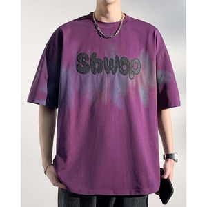 T-shirts pour hommes en gros, haute qualité, 100% coton 480g, imprimés, lavage enzymatique, épaules tombantes, coupe lourde, formel, surdimensionné, personnalisé - Product Image 3