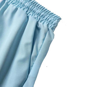 Men's Summer Casual Short Sleeve Shirt Set With Palm Print And <b>Light</b> Blue Shorts Breathable Polyester Fabric - Product Image 6