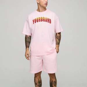 Hot Sale Men Summer T Shirt and Shorts <b>Set</b> Breathable Casual Outdoor Wear Matching Outfit OEM Manufacturer - Product Image 1