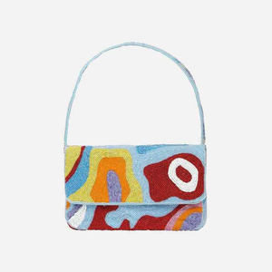 Sac à bandoulière fait main blanc perlé avec broderie Caviar Tin et perles de verre, pochette de soirée pour femme, motif alimentaire, sacoche bandoulière - Product Image 5