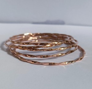 Belladec Handcrafted Twisted <b>Copper</b> <b>Bangle</b> Set Elegant Stackable Bracelet Artisan Hammered Jewelry Classic Gift for Women Delhi - Product Image 1