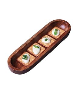 แผ่นจานไม้แคปซูลพร้อมดีไซน์แบบฝังสำหรับเสิร์ฟเครื่องดื่มชีสและอาหารบนบาร์ห้องนั่งเล่น - Product Image 1