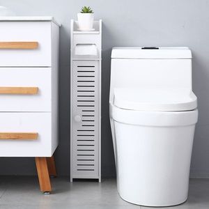 Narrow PVC Bathroom Shelves 80cm High Paper Towel Storage Cabinet (15.5x17x80) - Product Image 1