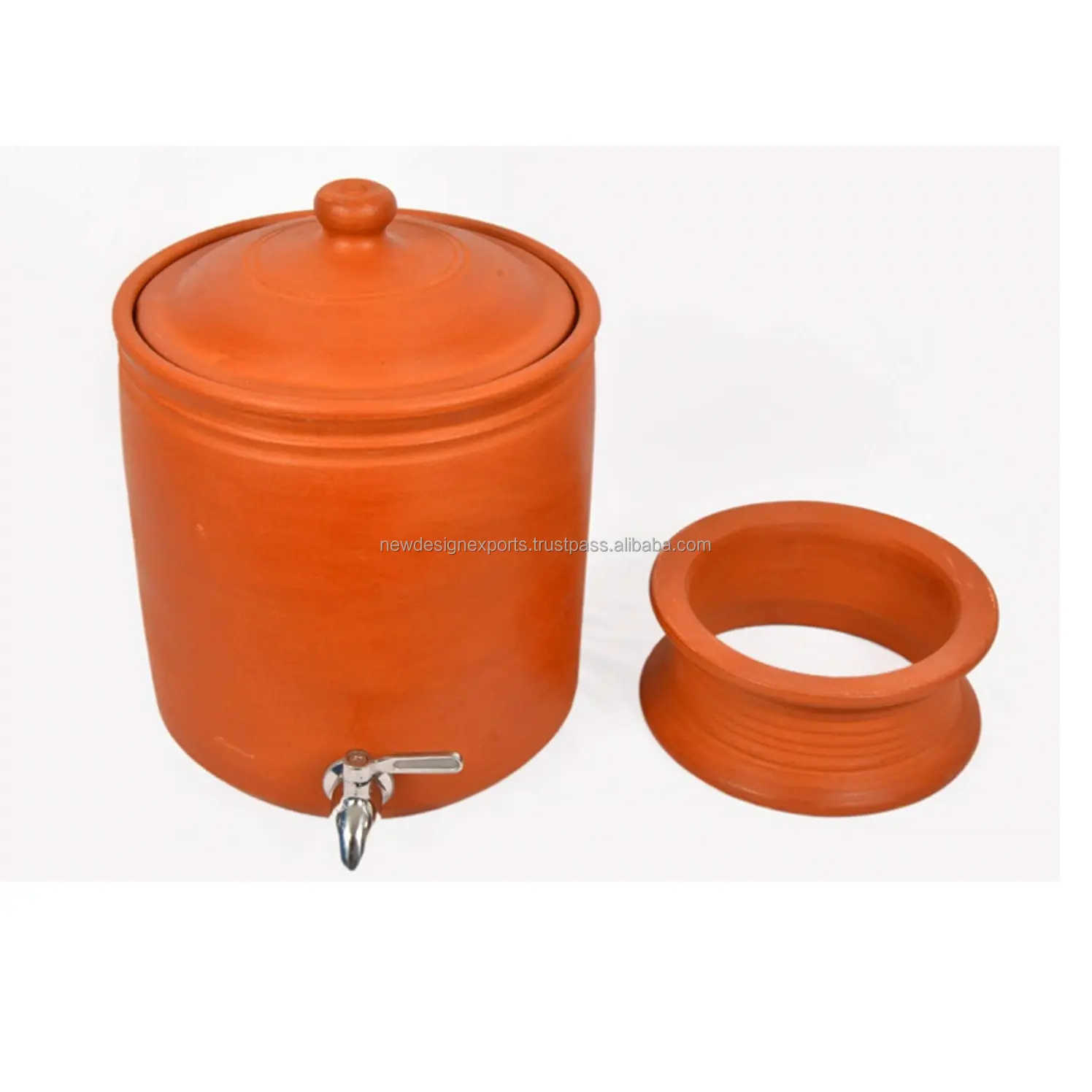 Handmade Earthen Clay water pot with Lid