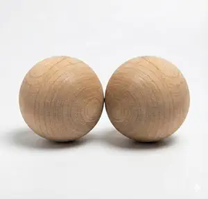 25mm Natural Wood Beads Half-hole Beads Products DIY Accessories Wooden Wall Signs - Product Image 3