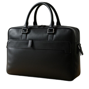 Porte-documents classique en cuir pour ordinateur portable avec poignée supérieure et poche avant |   Sac de bureau pour hommes et femmes |   Conception protectrice - Product Image 1