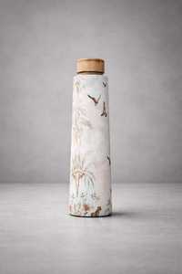 Bouteille d'eau en cuivre à motif floral avec base martelée, portable, pour l'extérieur, avec bienfaits ayurvédiques et yoga, bouteille en cuivre - Product Image 6