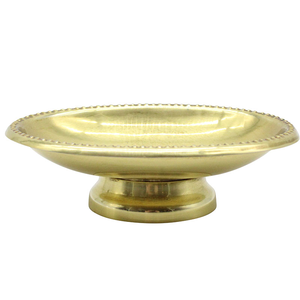 Jabonera de Latón Estilo Artesanal, Accesorios de Baño para Hotel, Diseño con Borde de Perlas, Bandejas para Jabón en Barra - Product Image 1