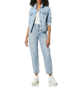 Dernières tendances - Veste en jean longue extensible personnalisée pour femmes - Veste en jean en coton pour l'hiver - Fabricant OEM - Veste en jean grande taille - Product Image 2
