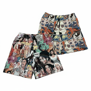 Fabricant de vêtements, short homme en molleton 100% coton, streetwear, effet délavé, logo appliqué personnalisé, style usé. - Product Image 1