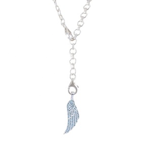 Collares de plumas de Topacio azul y plata 925 - Product Image 1