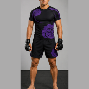 Conjunto de Rashguard y Pantalones Cortos de Compresión de Secado Rápido de Último Diseño para Entrenamiento de Artes Marciales Mixtas, Elástico en 4 Direcciones, para Grappling MMA - Product Image 1
