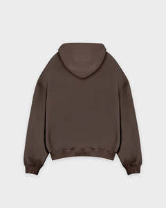 Sweat-shirts à capuche zippés pour hommes, en molleton 100% coton épais, marron, coupe oversize et carrée, épaules tombantes, logo personnalisé, streetwear, vente en gros - Product Image 2
