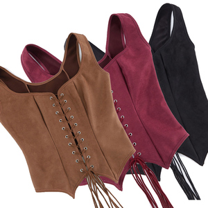 Corset en daim personnalisé pour femme, avec laçage frontal, col carré, style Renaissance médiévale, pour cosplay et déguisement - Product Image 6