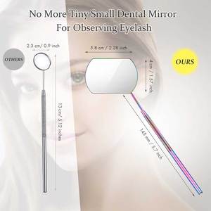 Espejo de pestañas de acero inoxidable de primera calidad para inspección de extensiones de pestañas, herramienta de belleza para maquillaje de pestañas postizas, espejo de pestañas cómodo - Product Image 5