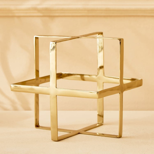 Conjunto de Esculturas Geométricas Modernas en Forma de Cubo Dorado, Portavelas de Metal, Decoración para Mesa del Hogar, Adornos Decorativos, Figura Dorada de Estilo Rústico - Product Image 6