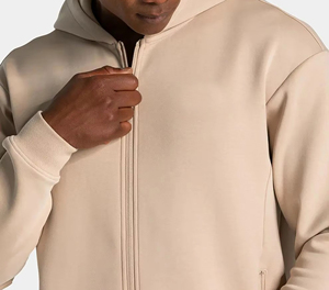 Sudadera con Capucha y Media Cremallera para Hombre, Corte Regular, Color Sólido, Transpirable, de Algodón Tejido, con Estampado Digital, Ropa Casual de Otoño - Product Image 3