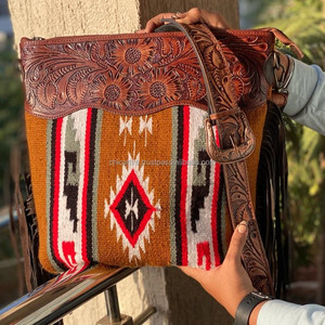 กระเป๋าสะพายพาดลำตัวหนังแท้แบบใช้มือสำหรับผู้หญิงกระเป๋าสะพายไหล่แบบตะวันตก - Product Image 3