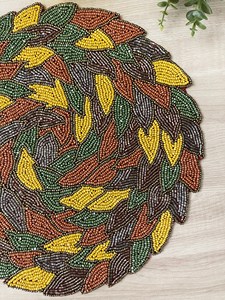 Handmade Luxury <b>Beaded</b> Embroidery <b>Placemats</b> Stylish Table Mats for Dining Room Party Restaurant Hotel and Special Occasions - Product Image 2