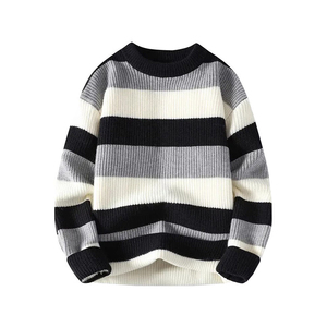 Pull en laine tricoté 240g sans logo pour homme, style décontracté chaud pour l'hiver, avec patchwork anti-boulochage personnalisé par trois fabricants OEM internationaux - Product Image 3