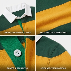 Maillots de rugby en coton épais et lourd, polos classiques à manches longues, vêtements d'équipe, maillot de rugby à rayures horizontales - Product Image 6