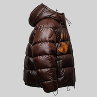 Blouson matelassé oversize thermochromique brillant pour homme, à changement de couleur réactif à la chaleur, style streetwear personnalisé, avec empiècements patchwork sur le devant pour l'hiver