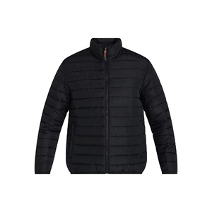 Chaqueta Acolchada Negra para Hombre, Cuello Alto, Cierre de Cremallera, Resistente al Viento, Informal, para Otoño, Corte Regular, Relleno de Poliéster - Product Image 6