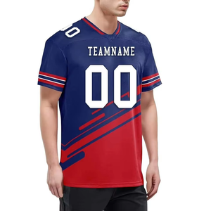 Servicio OEM, Camisetas de Fútbol Americano Personalizadas para Hombre, Sublimadas, de Alta Calidad, Cortas, Transpirables, Suaves, 100% Poliéster, Cuello en V, Tallas Grandes - Product Image 5