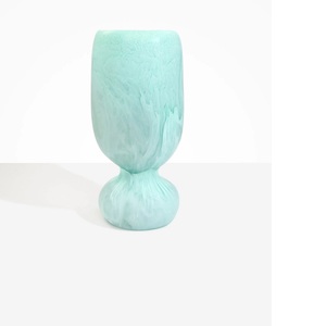 Verre à vin à double paroi en résine marbrée rose, fait main, design classique, vase en verre transparent, pour les fêtes, décoration de la maison, vaisselle - Product Image 2