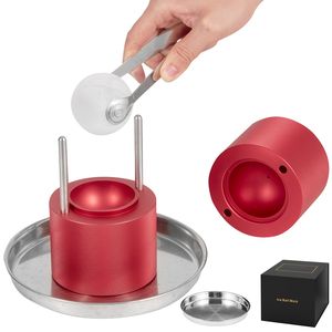 Kit per Sfere di Ghiaccio in Lega di Alluminio Aeronautico da 2,4 Pollici, Pressa per Ghiaccio da 60mm con Pinze e Vassoio Raccogligocce - Strumento Premium per Cubetti di Ghiaccio - Product Image 1