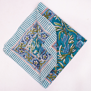 Dark Green Floral Print Square Scarf Cotton Casual Multifunctional Breathable Winter Summer Bandana Neckwear for Adults - Product Image 6
